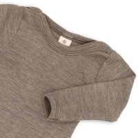 Body Langarm Wolle/Seide walnuss - 50/56