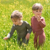 Body Langarm Wolle/Seide walnuss - 50/56