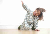 Kleid langarm Dotty Flower blue - 74/80