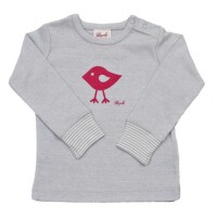 Langarmshirt Vogel grau