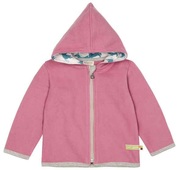 Kapuzenjacke Fleece Pferde grape - 98/104