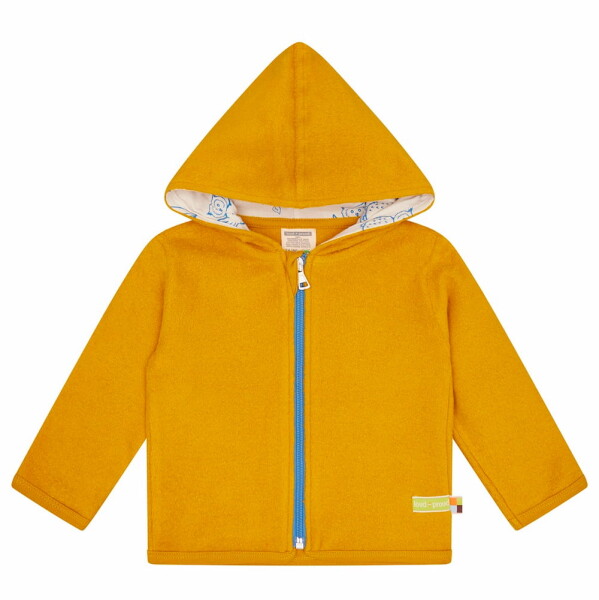 Kapuzenjacke Fleece Eulen curry - 134/140