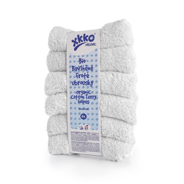 Bio-Baumwolle Frotteetücher 21x21 weiss 6er Pack