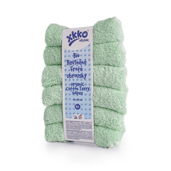 Bio-Baumwolle Frotteetücher 21x21 mint 6er Pack