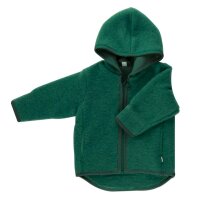 Jacke Wollfleece dunkelgr&uuml;n melange - 110/116