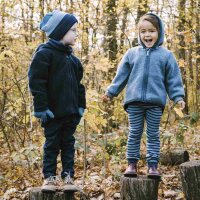 Jacke Wollfleece dunkelgr&uuml;n melange - 110/116