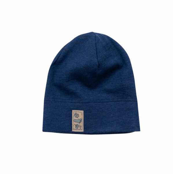 Beanie Wolle Seide marine - 110/116