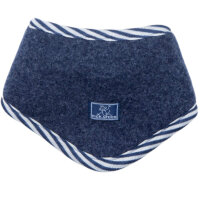 Dreieckstuch Wollfleece Ringel marine - 1
