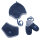 Dreieckstuch Wollfleece Ringel marine - 1