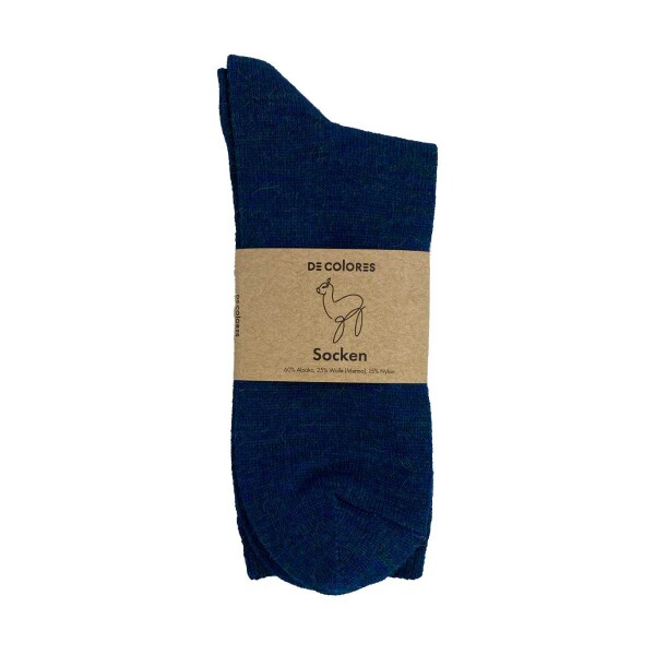 Socken Alpaka-Merino petrol - 39-42