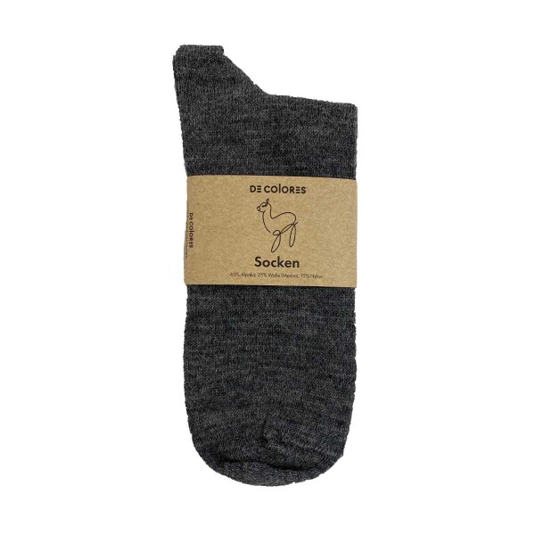 Socken Alpaka-Merino dunkelgrau - 39-42