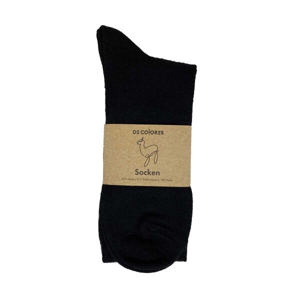 Socken Alpaka-Merino schwarz - 39-42