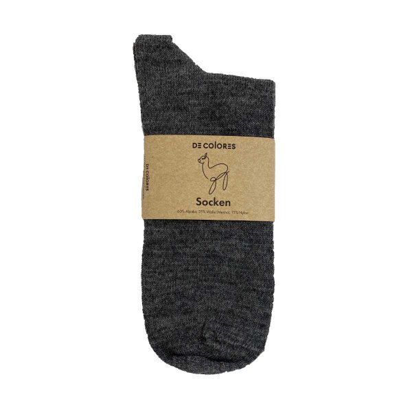 Socken Alpaka-Merino dunkelgrau - 43-45