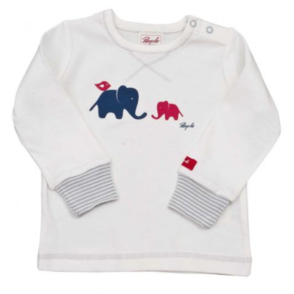 Langarmshirt Elefant weiß