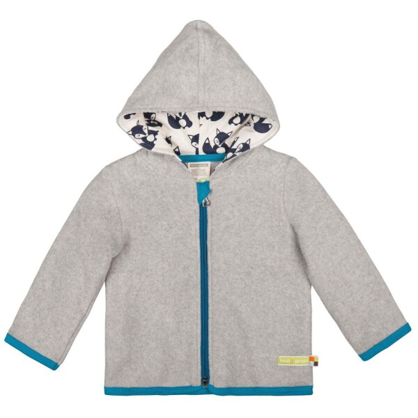 Kapuzenjacke Fleece Füchse grey