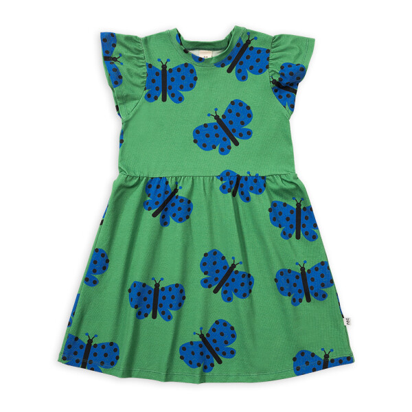 Kleid Flügelärmel Butterfly on green - 104/110