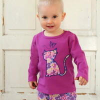 Langarmshirt Katze cyclam